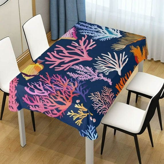 Ryvnso Tropical Coral Ocean Rectangle Table Cloth Tablecover Dinning Tablecloth 54"x72"