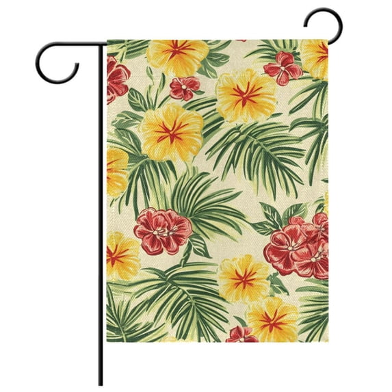 Ryvnso Tropical Floral Pattern Garden Flag 12x18 Inch Double Sided Seasonal Yard Decoration