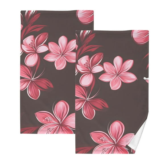 Ryvnso Tropical Flowers-t7 Cotton Hand Towels Sets Face Towel 2 PCs Bathroom Decorative