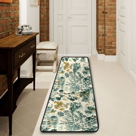 Ryvnso Tropical Forest Hallway Runner Rugs Floor Carpet Non Slip Entryway Mat 2' x 6'