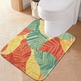 thumbnail image 1 of Ryvnso Tropical Leaf-n1 Bathroom Shaggy Rugs Toilet U Shape Mat Soft Contour Rug 20"x24", 1 of 9