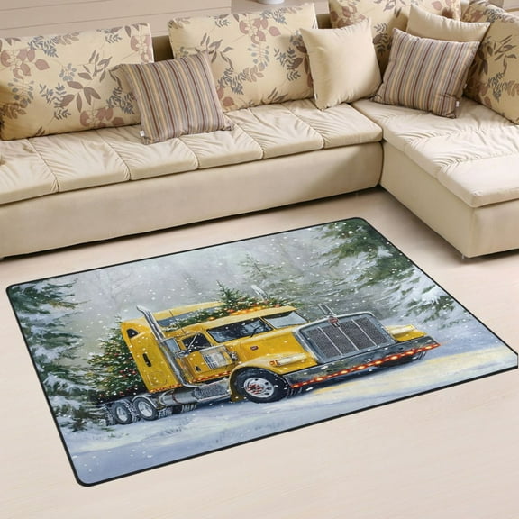 Ryvnso Truck Winter Snow Area Floor Mat Non-Slip Carpet Soft Rugs Doormats 60" x 39"