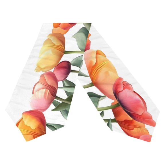 Ryvnso Tulip Flower Table Runner Tablecloth Home Decoration 13 x 70 inches