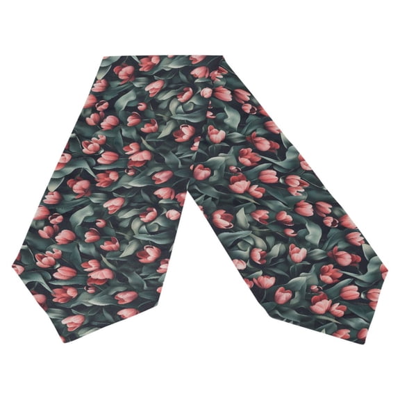 Ryvnso Tulips and Leaves Table Runner Tablecloth Home Decoration 13 x 70 inches