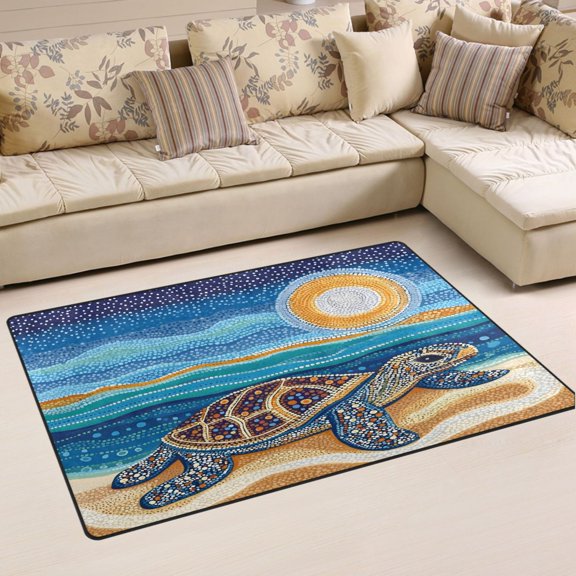 Ryvnso Turtle Art Paint Area Floor Mat Non-Slip Carpet Soft Rugs Doormats 31" x 20"