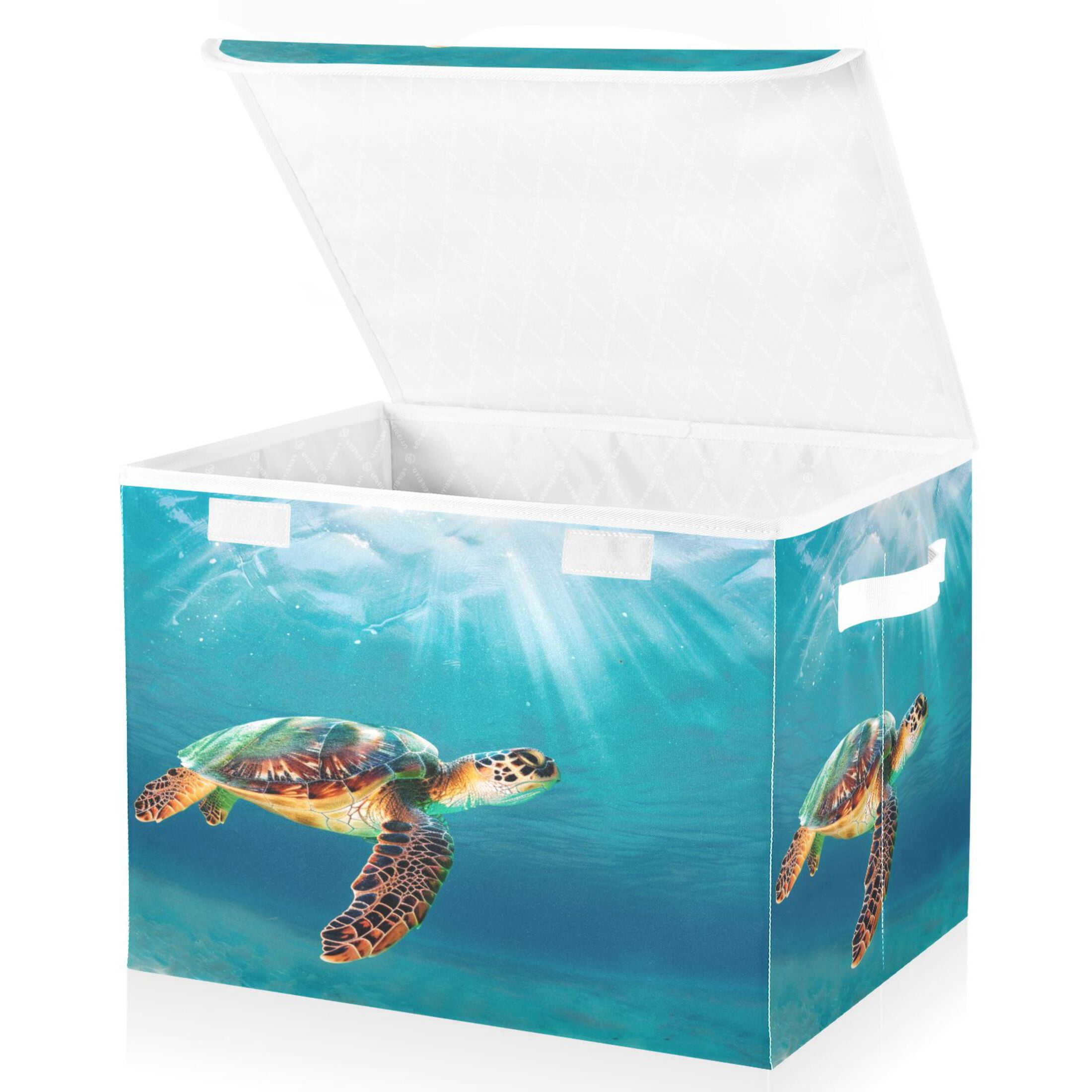 Turtle Cube Ryvnso Turtle under Sea Large Lidded Foldable Storage Baskets Cubes ...
