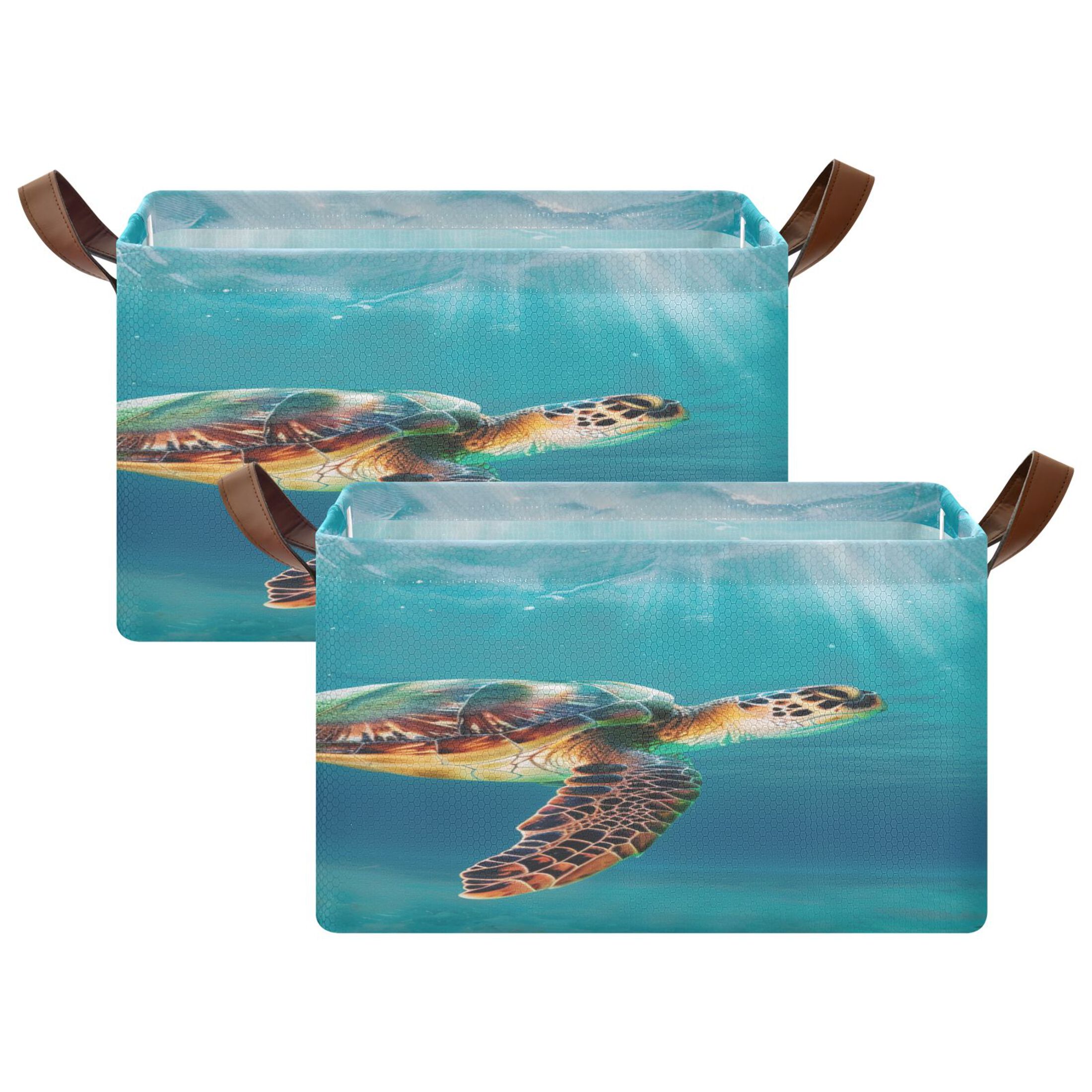 Ryvnso Turtle under Sea Storage Bins Large Basket Foldable Cube Toys ...