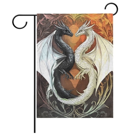 Ryvnso Two Dragons Garden Flag 12x18 Inch Double Sided Seasonal Yard Decoration