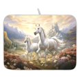 thumbnail image 1 of Ryvnso Two Horses Running Dish Drying Mat for Kitchen Countertop 18x24 Large Dish Pad Drainer Rack Dish Sink Mats, 1 of 7