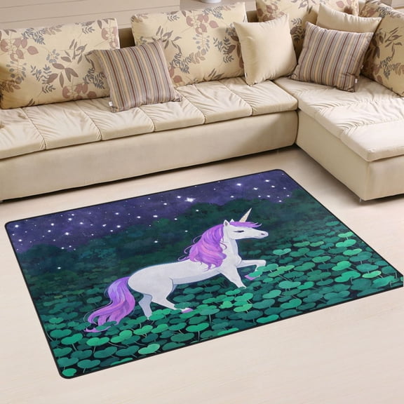 Ryvnso Unicorn Area Floor Mat Non-Slip Carpet Soft Rugs Doormats 31" x 20"