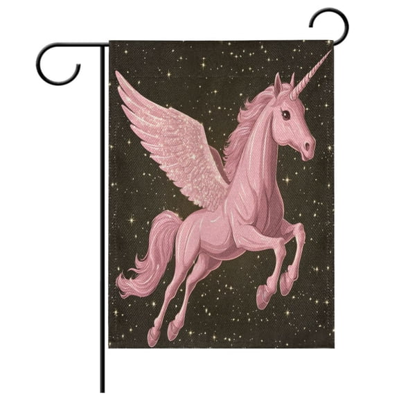 Ryvnso Unicorn Starry Pattern Garden Flag 12x18 Inch Double Sided Seasonal Yard Decoration