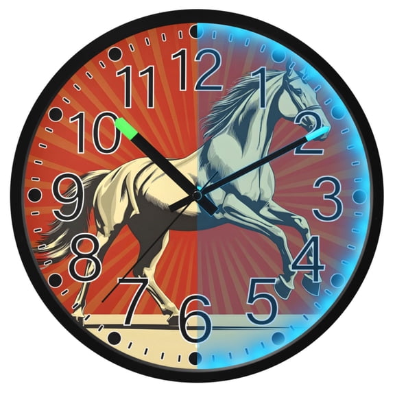 Ryvnso Unicorn-a1 12 Inch Night Light Wall Clock Silent Battery Operated Luminous Clocks