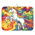 thumbnail image 1 of Ryvnso Unicorn in Magic Dish Drying Mat for Kitchen Countertop 16x18 Small Dish Pad Drainer Rack Dish Sink Mats, 1 of 7