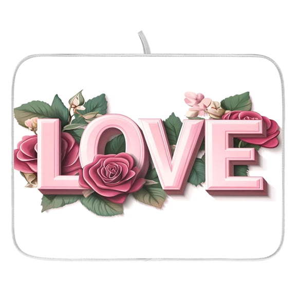 Ryvnso Valentine Day-a2 Dish Drying Mat for Kitchen Countertop 18x24 Large Dish Pad Drainer Rack Dish Sink Mats