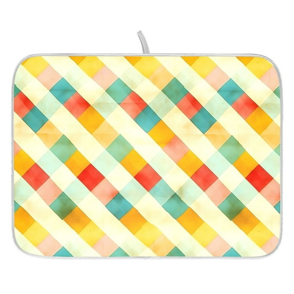 Ryvnso Vintage Checkered-a1 Dish Drying Mat for Kitchen Countertop 18x24 Large Dish Pad Drainer Rack Dish Sink Mats