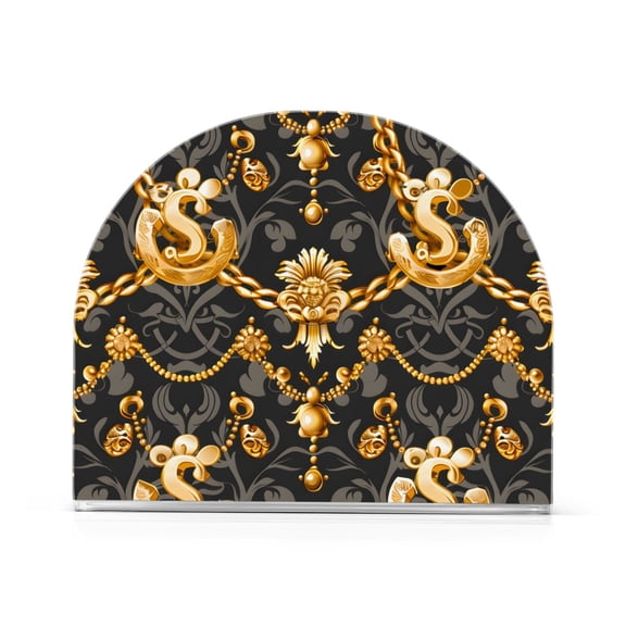 Ryvnso Vintage Gold Dollar and Chain Acrylic Napkin Holder Table Kitchen Paper Tissue Organization 1 Pack