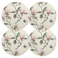 thumbnail image 1 of Ryvnso Vintage Magnolia and Butterflies Round Plate Mats Dining Table Placemat Set of 4 for Holiday Decoration, 1 of 7