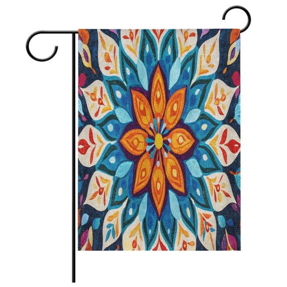 Ryvnso Vintage Mandala Boho-t1 Pattern Garden Flag 12x18 Inch Double Sided Seasonal Yard Decoration