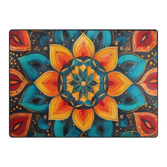 Ryvnso Vintage Mandala Boho-z1 Area Rug Floor Mats Non-Slip Home Carpet 80 x 58 inch