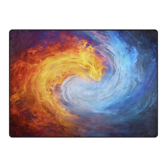 Ryvnso Water Fire Flames Area Rug Floor Mats Non-Slip Home Carpet 63 x 48 inch