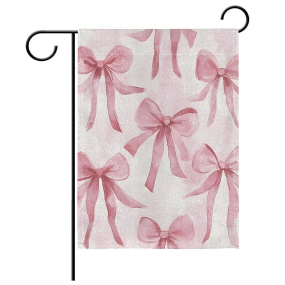 Ryvnso Watercolor Bow Garden Flag 12x18 Inch Double Sided Seasonal Yard Decoration