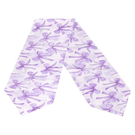Ryvnso Watercolor Bow Purple Table Runner Tablecloth Home Decoration 13 x 70 inches