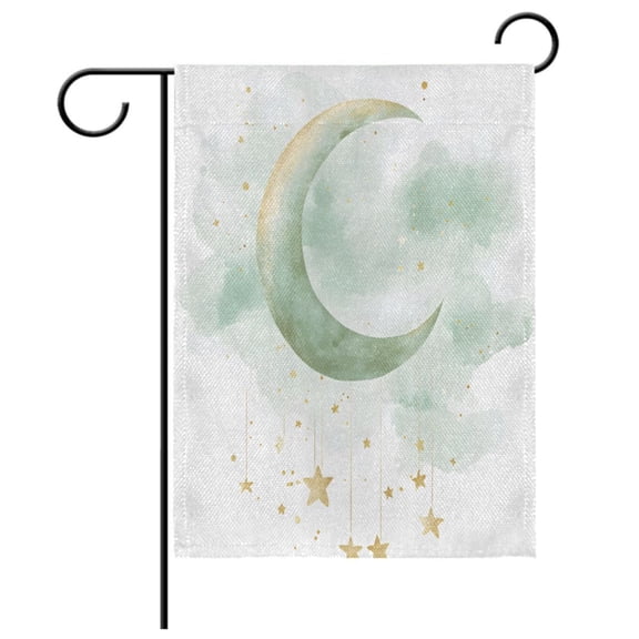 Ryvnso Watercolor Moon Garden Flag 12x18 Inch Double Sided Seasonal Yard Decoration