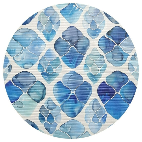 Ryvnso Watercolor Tortoise Shell Round Plate Mats Dining Table Placemat 1 Piece for Holiday Decoration