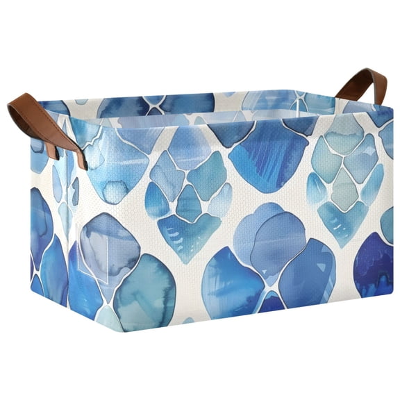 Ryvnso Watercolor Tortoise Shell Storage Bins Large Basket Foldable Cube Toys Organizer with Handles 1 PC