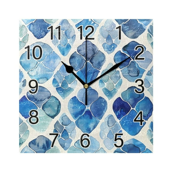 Ryvnso Watercolor Tortoise Shell Wall Clock Square Silent Non-Ticking Battery Operated 7.78"
