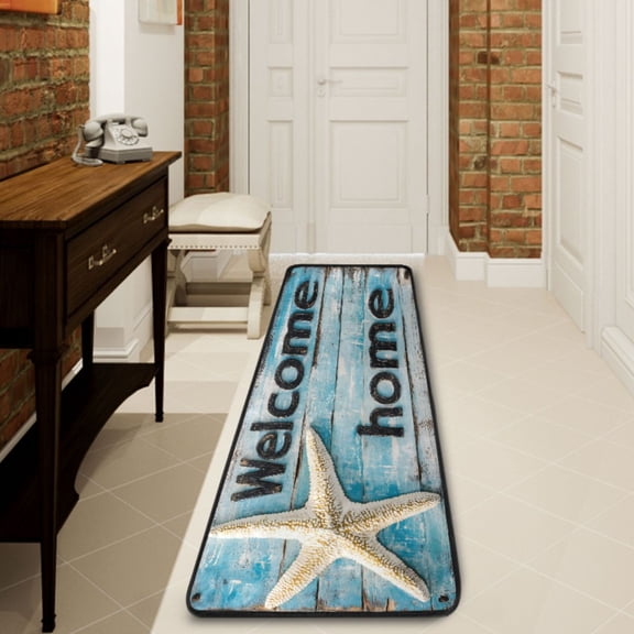 Ryvnso Welcome Home Starfish Hallway Runner Rugs Floor Carpet Non Slip Entryway Mat 2' x 6'