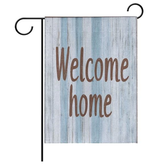 Ryvnso Welcome Home on Wood Garden Flag 12x18 Inch Double Sided Seasonal Yard Decoration