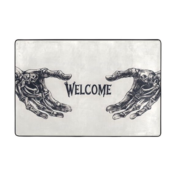 Ryvnso Welcome with Hands Area Floor Mats Large Nursery Rugs Non-Slip Carpets Doormat 36" x 24"