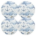thumbnail image 1 of Ryvnso Whale and Anchors Round Plate Mats Dining Table Placemat Set of 4 for Holiday Decoration, 1 of 7