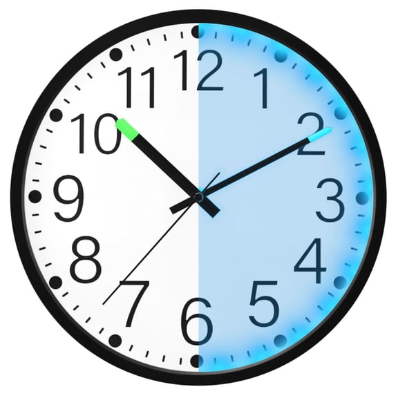 Ryvnso White 12 Inch Night Light Wall Clock Silent Battery Operated Luminous Clocks