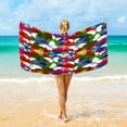 thumbnail image 1 of Ryvnso White Butterflies on Watercolor Oversized Beach Towel Microfiber Bath Blankets Swimming Fitness 37" x 74", 1 of 5
