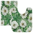 thumbnail image 1 of Ryvnso White Daisy in Green Liquid Bathroom Shaggy Rugs Toilet Mat Soft Contour Rug, 1 of 9