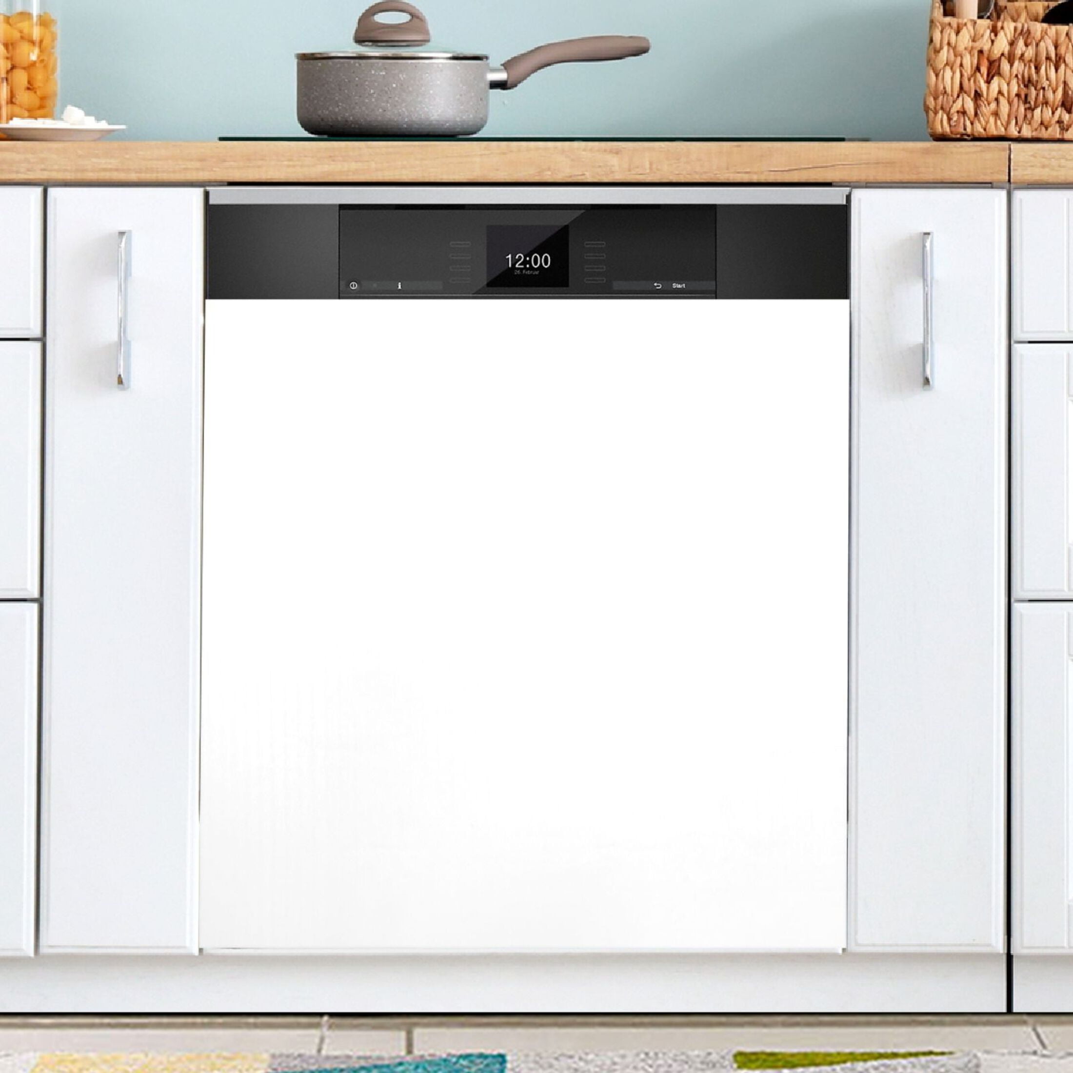 Ryvnso White Dishwasher Magnetic Refrigerator Magnet Cover Kitchen Home Decorative 23"x26"