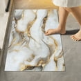thumbnail image 1 of Ryvnso White Marble Bathroom Shaggy Rugs Toilet Rectangle Mat Soft Contour Rug 24"x16", 1 of 9
