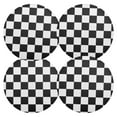 thumbnail image 1 of Ryvnso White and Black Checkered Grid Art Pattern Round Plate Mats Dining Table Placemat Set of 4 for Holiday Decoration, 1 of 7