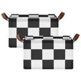 thumbnail image 1 of Ryvnso White and Black Checkered Grid Art Pattern Storage Bins Large Basket Foldable Cube Toys Organizer with Handles 2 PCs, 1 of 8