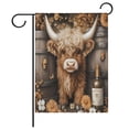 thumbnail image 1 of Ryvnso Wine Highland Cattle Pattern Garden Flag 12x18 Inch Double Sided Seasonal Yard Decoration, 1 of 6
