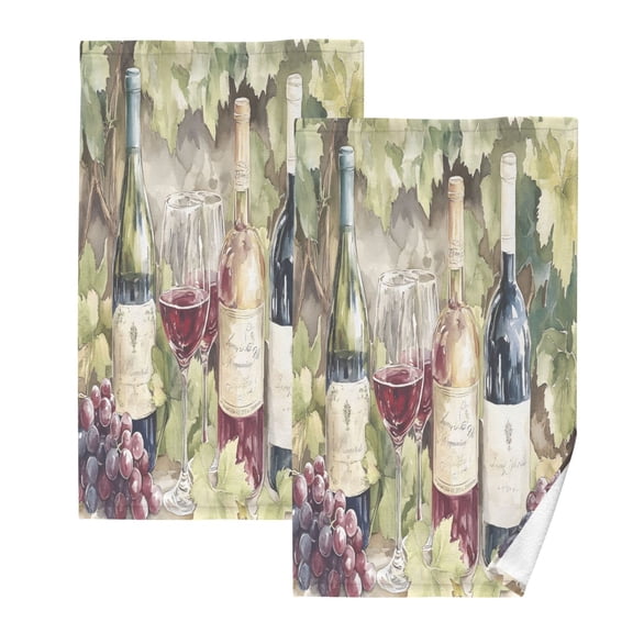 Ryvnso Wines Cotton Hand Towels Sets Face Towel 2 PCs Bathroom Decorative