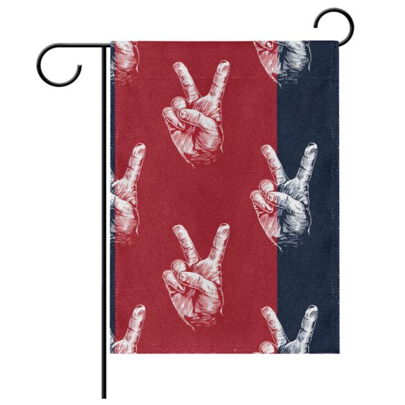 Ryvnso Winner Gesture Pattern Garden Flag 12x18 Inch Double Sided Seasonal Yard Decoration