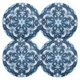 thumbnail image 1 of Ryvnso Winter Bohomia Flower Round Plate Mats Dining Table Placemat Set of 4 for Holiday Decoration, 1 of 7