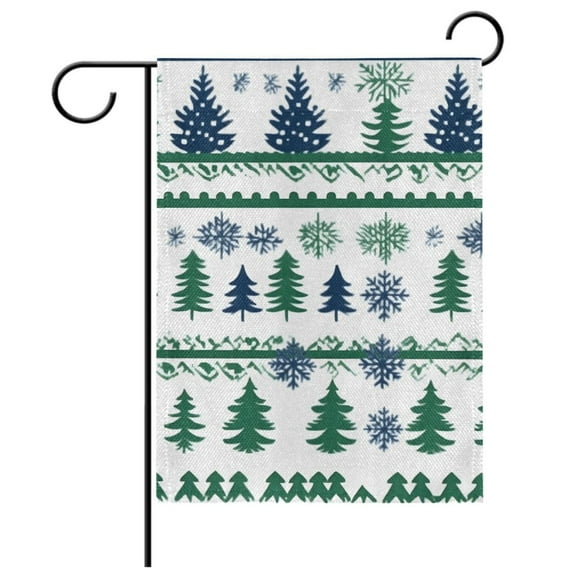 Ryvnso Winter Christmas Trees Garden Flag 12x18 Inch Double Sided Seasonal Yard Decoration