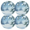 thumbnail image 1 of Ryvnso Winter Snowflake on Tree Round Plate Mats Dining Table Placemat Set of 4 for Holiday Decoration, 1 of 7
