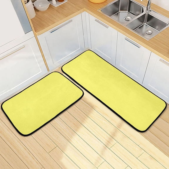 Ryvnso Yellow Kitchen Rugs Set Non Slip Runner Mats for Dining Room