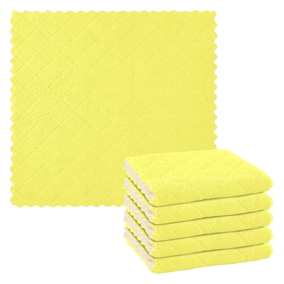 Ryvnso Yellow Kitchen Towels Dish Clothes for Drying Dishes Cleaning Absorbent Set of 6