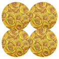 thumbnail image 1 of Ryvnso Yellow Roses Flowers Round Plate Mats Dining Table Placemat Set of 4 for Holiday Decoration, 1 of 7